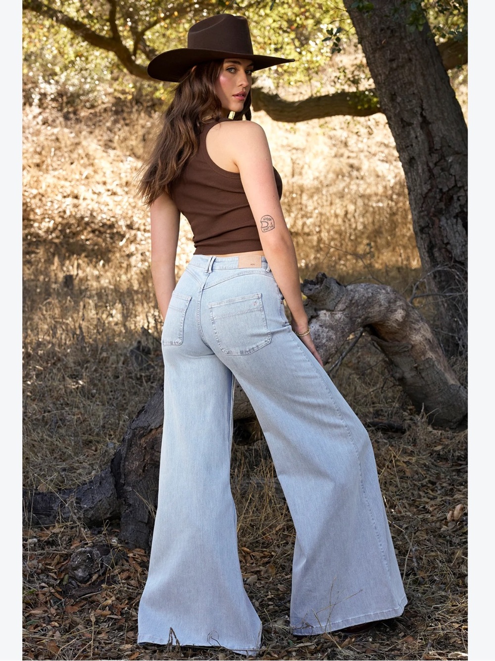 POPFLEX Light Blue High-Rise Wide-Leg Jeans